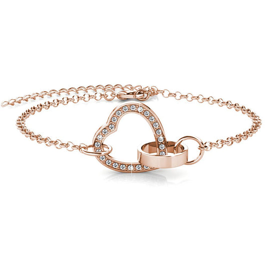 Rosévergulde Armband met Oostenrijks Kristal – 18k Afwerking | 26 Stenen | Verstelbaar 160+50 mm - jvrmonkeydesign #
