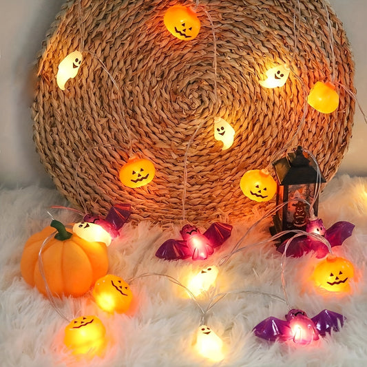 NNETM Halloween LED Pompoen & Vleermuis Slinger – String Lights