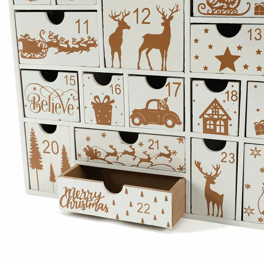 Houten Kerst Adventskalender – 24 Lades