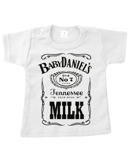 Baby T-shirt "Baby Daniel's Milk" – Limited Edition - jvrmonkeydesign #