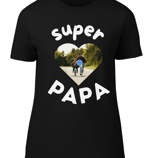 T-shirt met de tekst “Super Papa - jvrmonkeydesign #