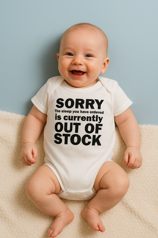 Romper “Sorry, the sleep you have ordered is currently OUT OF STOCK - jvrmonkeydesign #