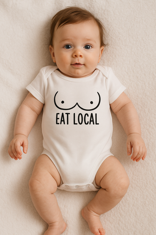 🍼 Romper – Eat Local - jvrmonkeydesign #