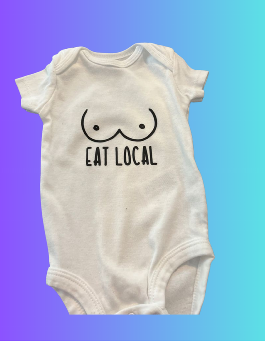 🍼 Romper – Eat Local - jvrmonkeydesign #