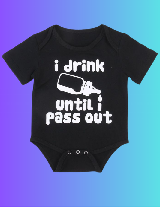 Romper – I Drink Until I Pass Out - jvrmonkeydesign #