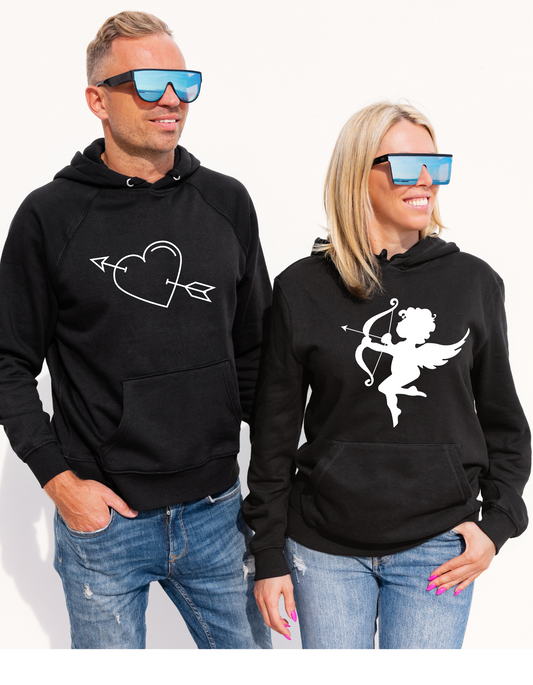 Matching Hoodies – Cupido & Hart met Pijl 💘🎯 - jvrmonkeydesign #