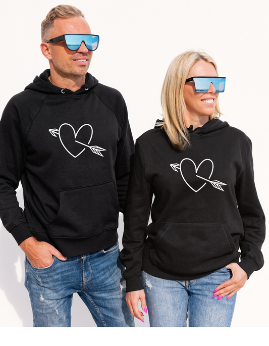 Matching Hoodies met Hart & Pijl – Perfect voor Koppels & Vrienden ❤️🎯 - jvrmonkeydesign #