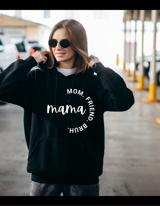 🖤 Mom. Friend. Bruh. Hoodie – Comfortabel, grappig en stijlvol - jvrmonkeydesign #