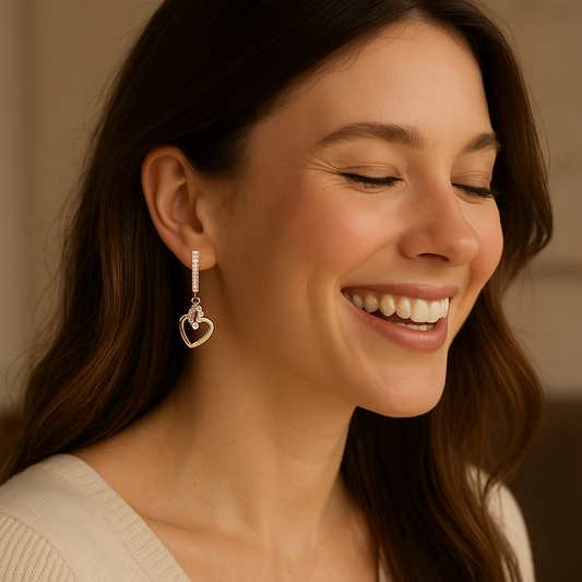 Allure oorbellen - roségoud en kristal - jvrmonkeydesign #