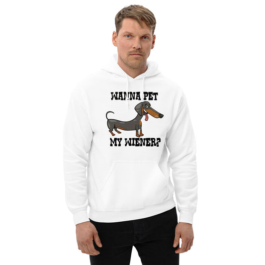 Hoodie ‘Wanna Pet My Wiener? - jvrmonkeydesign #