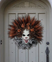 Halloween Krans met Jack-o’-Lantern & Vleermuizen – Spooky Wanddecoratie