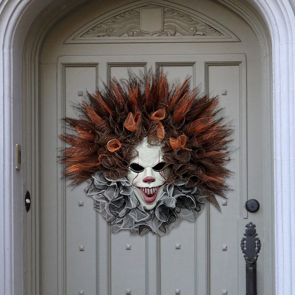 Halloween Krans met Jack-o’-Lantern & Vleermuizen – Spooky Wanddecoratie