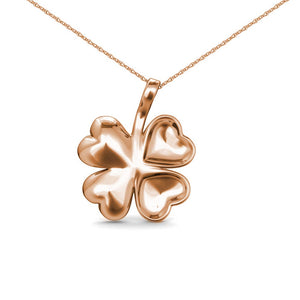 Halsketting met Vier Blaadjes – Roségoud & Kristal - jvrmonkeydesign #