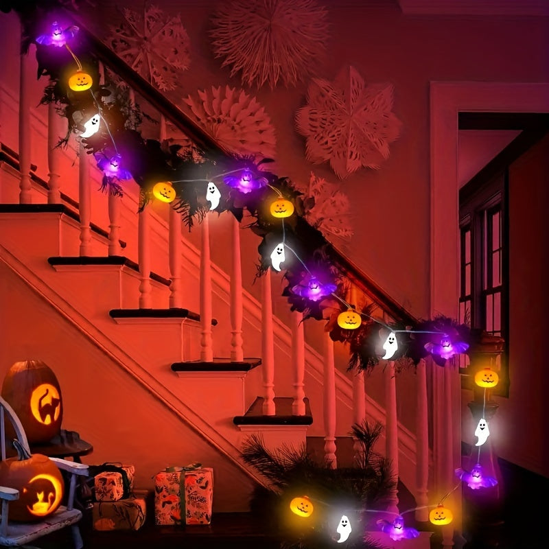 NNETM Halloween LED Pompoen & Vleermuis Slinger – String Lights