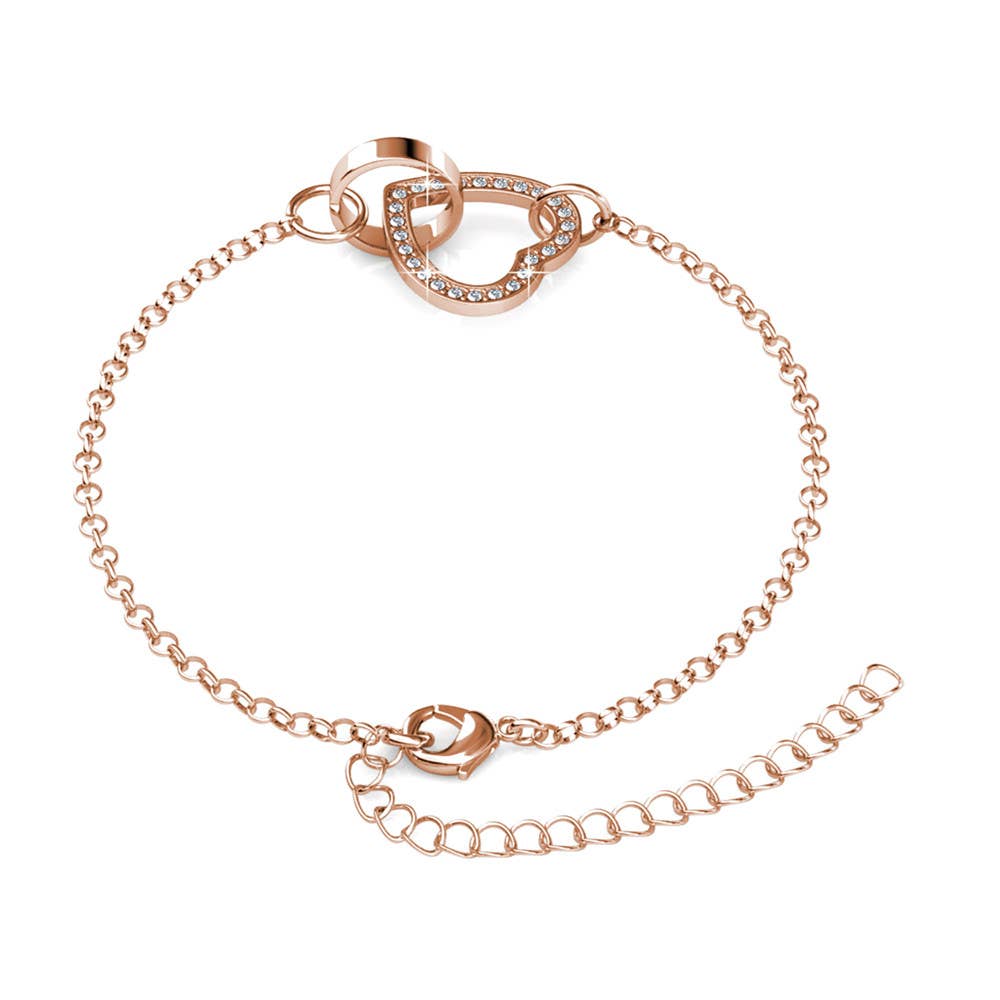 Rosévergulde Armband met Oostenrijks Kristal – 18k Afwerking | 26 Stenen | Verstelbaar 160+50 mm - jvrmonkeydesign #