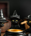 Halloween Heksenkat Beeld – Resin & Messing Decoratie
