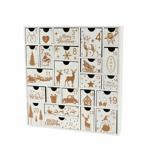 Houten Kerst Adventskalender – 24 Lades
