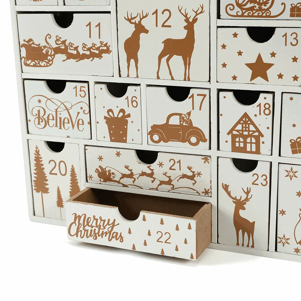 Houten Kerst Adventskalender – 24 Lades
