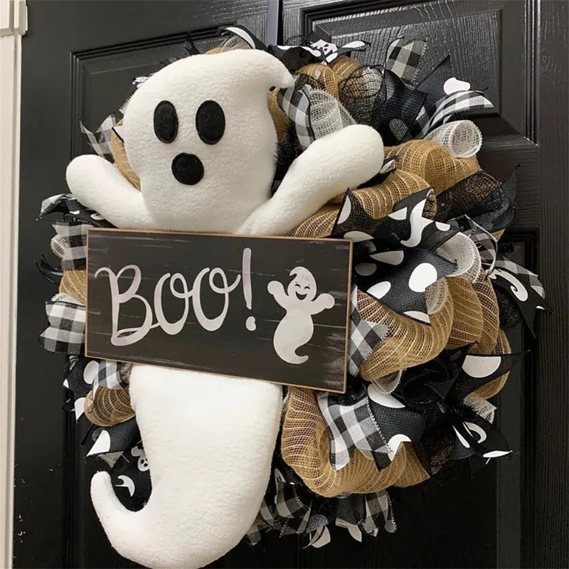 Schattige Halloween Spookjes Krans – Handgemaakt & Kleurrijk