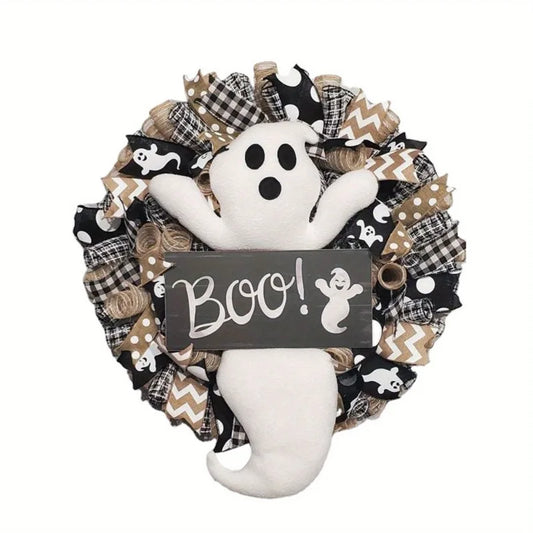 Schattige Halloween Spookjes Krans – Handgemaakt & Kleurrijk