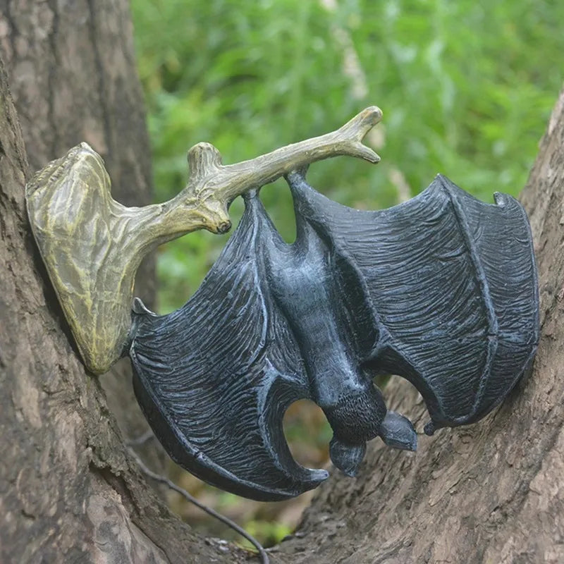 NNEOBA Resin Vampire Bat Statue Halloween Garden Decoration-4