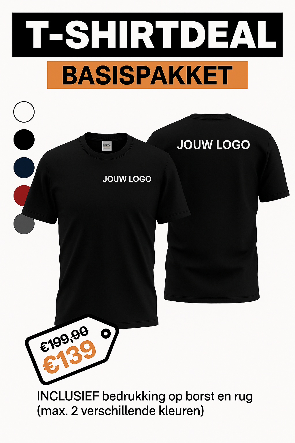 T-SHIRTDEAL – Basispakket (10 stuks) - jvrmonkeydesign #