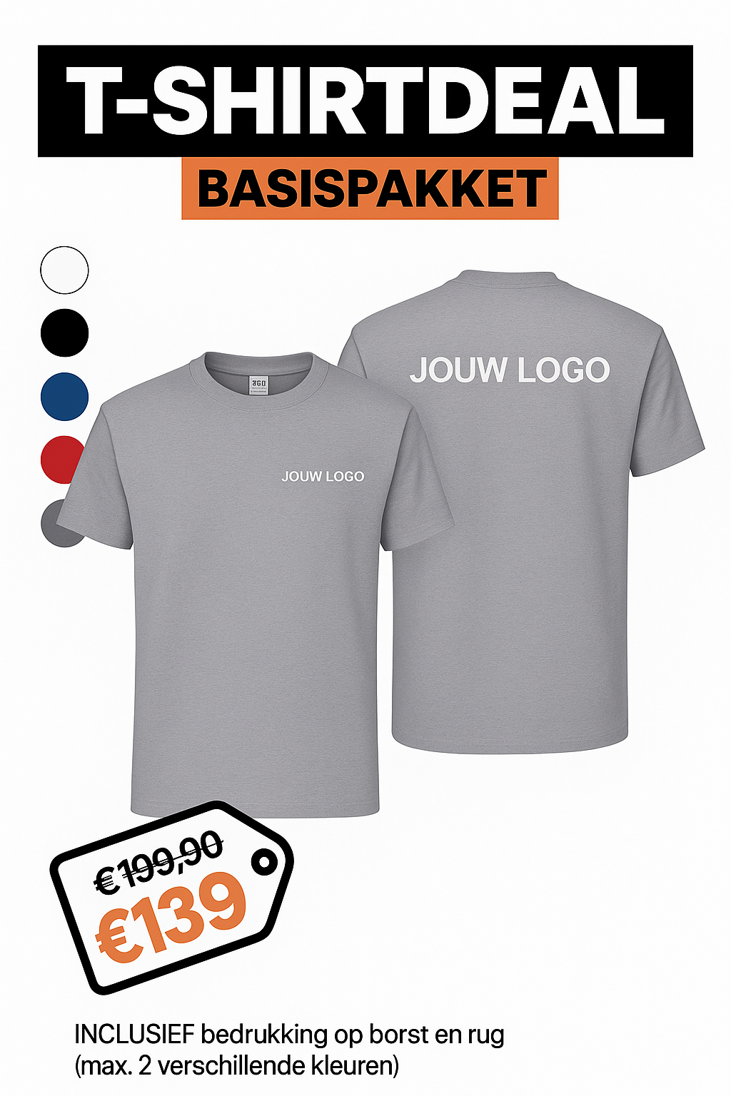 T-SHIRTDEAL – Basispakket (10 stuks) - jvrmonkeydesign #