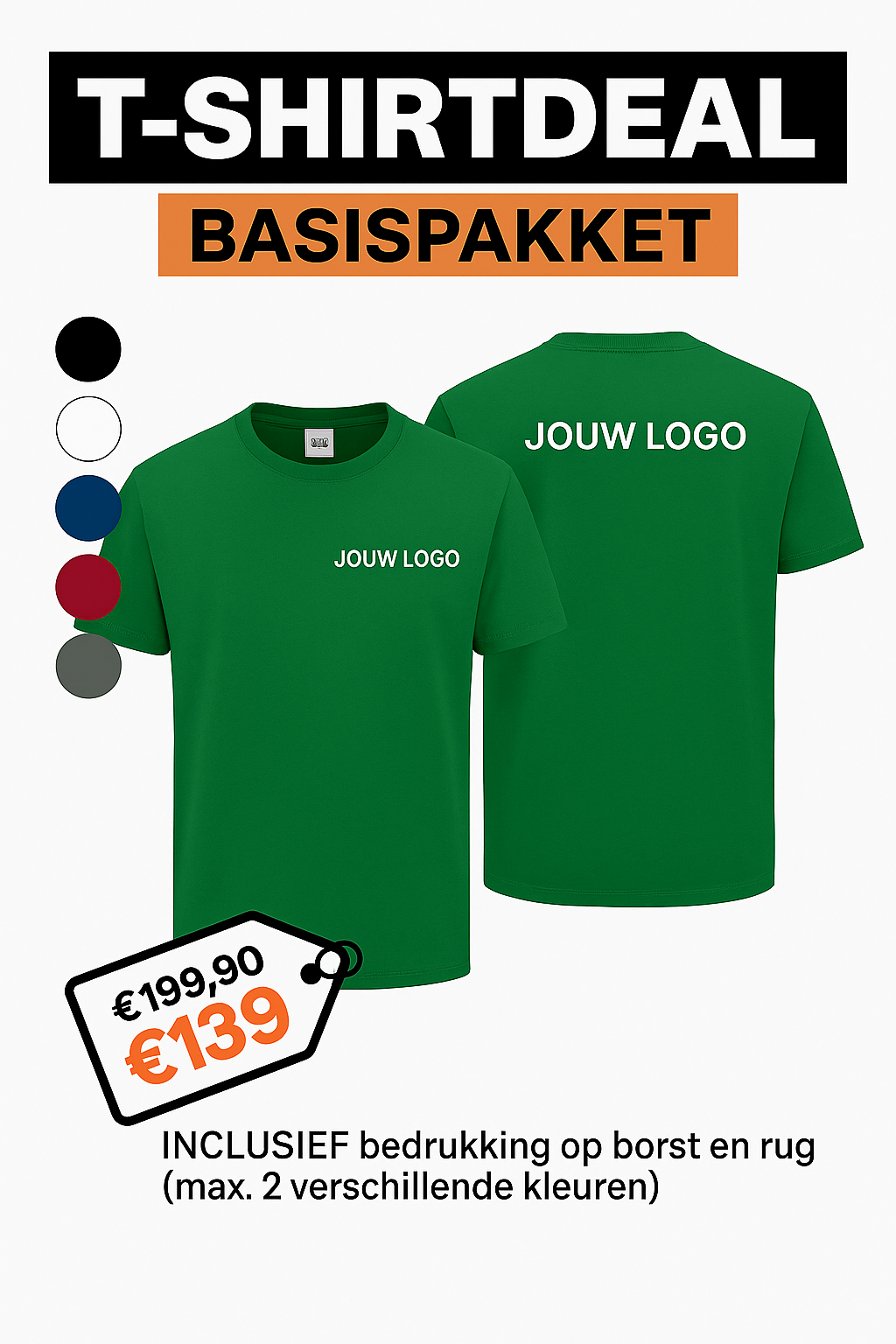 T-SHIRTDEAL – Basispakket (10 stuks) - jvrmonkeydesign #