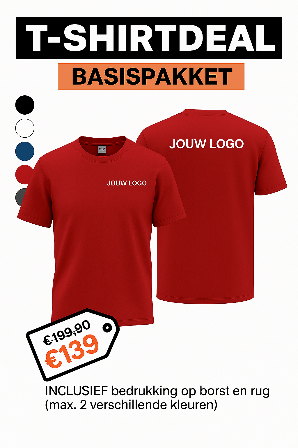 T-SHIRTDEAL – Basispakket (10 stuks) - jvrmonkeydesign #