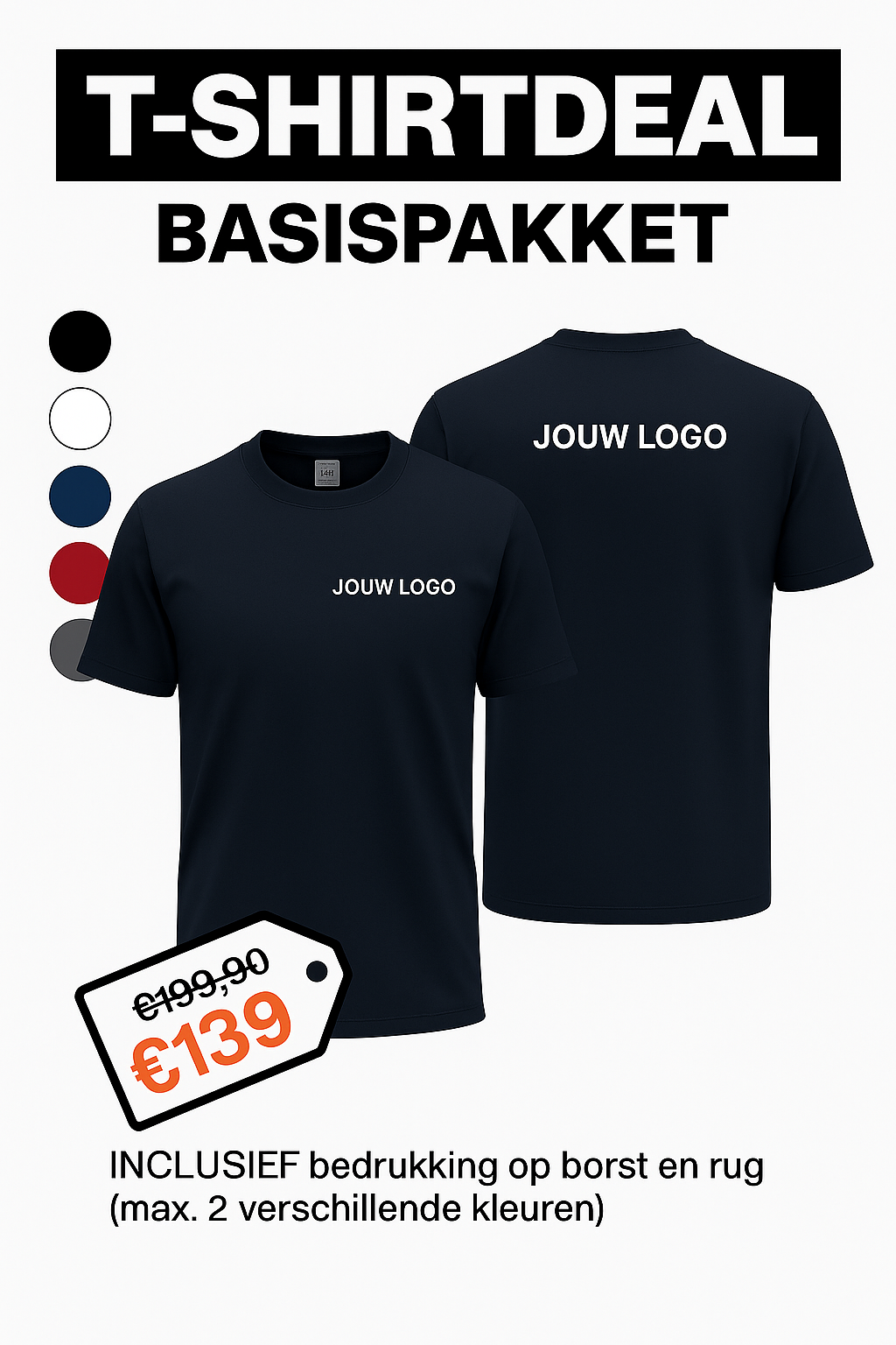 T-SHIRTDEAL – Basispakket (10 stuks) - jvrmonkeydesign #
