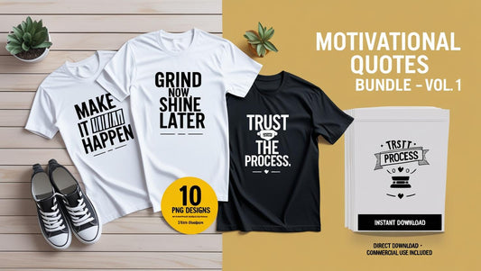 🛒 Motivational Quotes Bundle – Vol. 1 (10x SVG + PNG) - jvrmonkeydesign #
