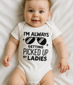 Romper – I’m Always Getting Picked Up By Ladies - jvrmonkeydesign #