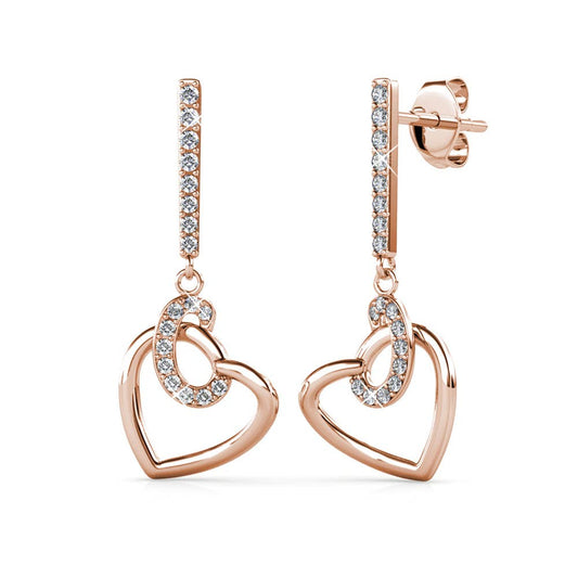 Allure oorbellen - roségoud en kristal - jvrmonkeydesign #