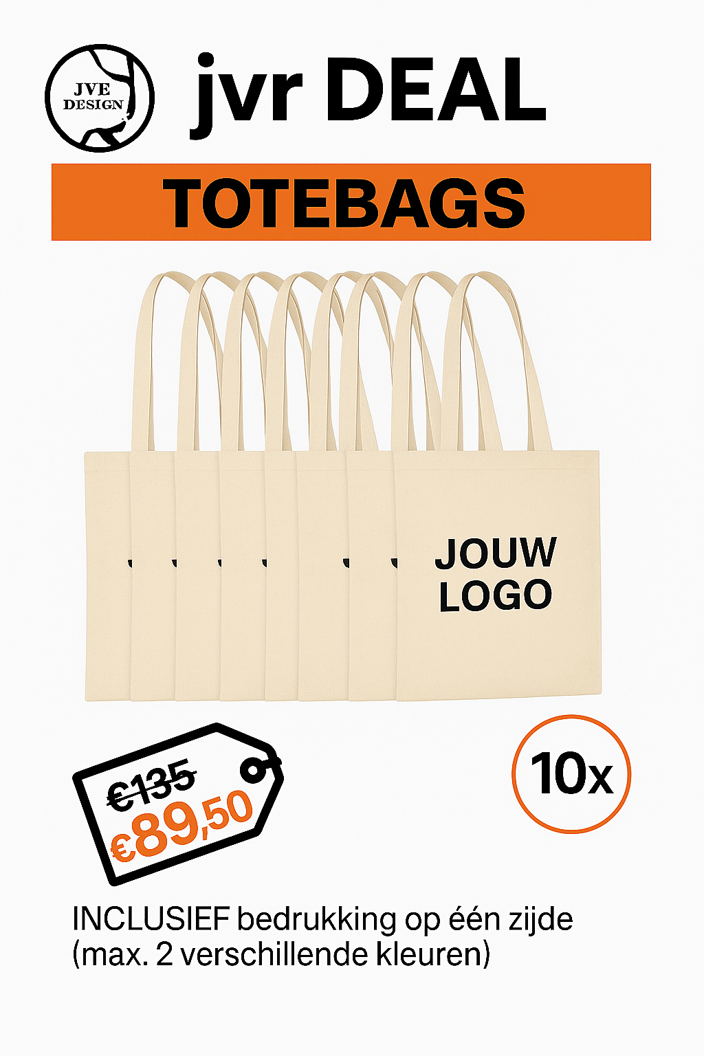 👜 ToteBag Deal – 10 stuks - jvrmonkeydesign #