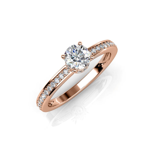 Elise Ring - Roségoud en kristal - jvrmonkeydesign #
