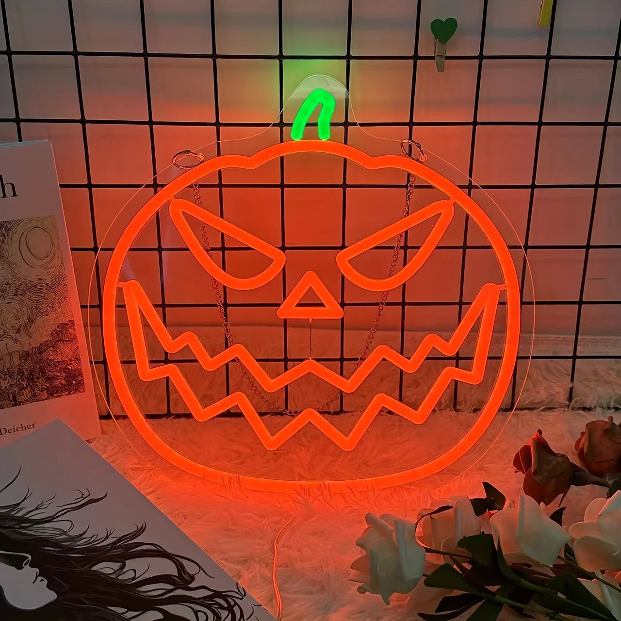 Halloween Neon Sign – Pompoen & Spook Ontwerp