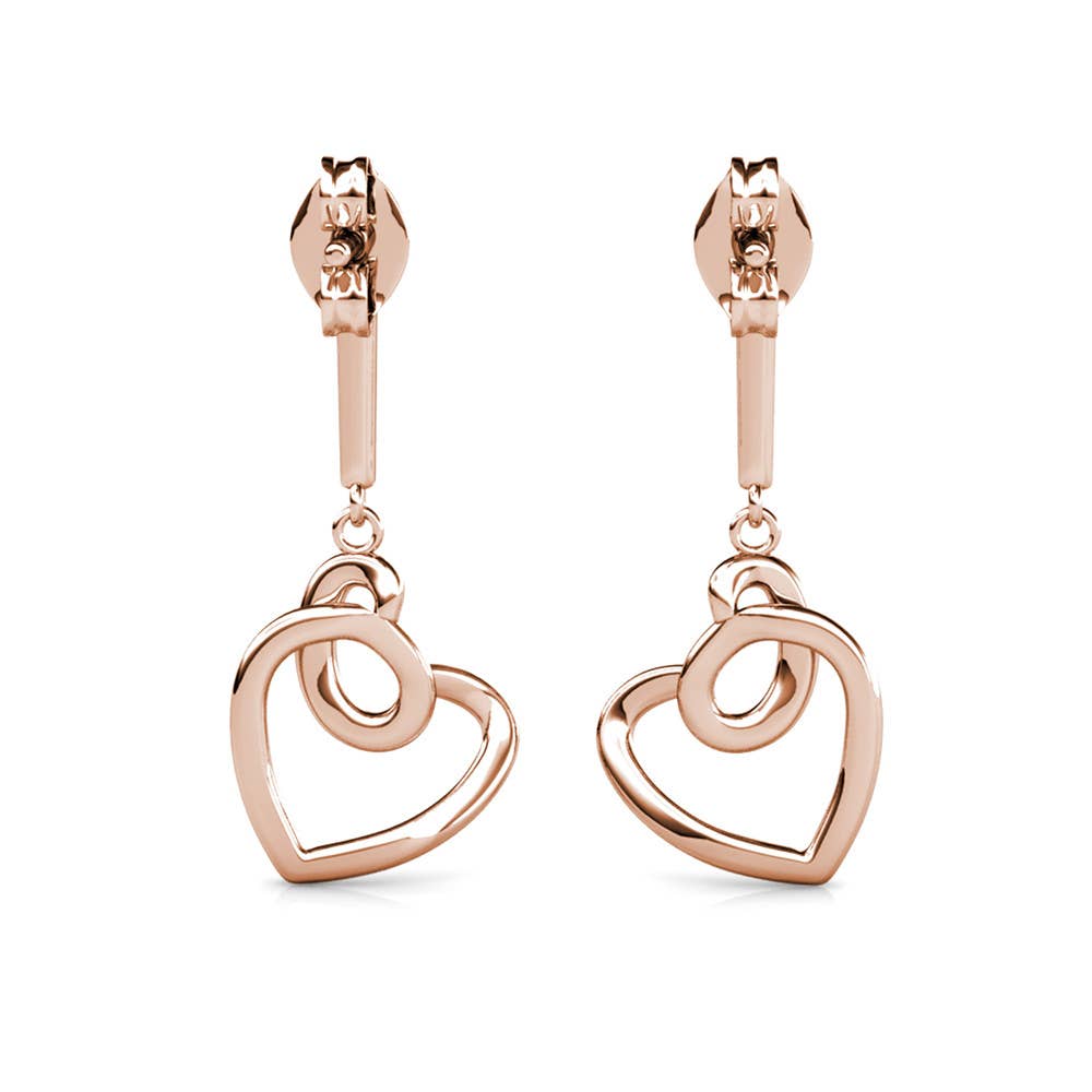 Allure oorbellen - roségoud en kristal - jvrmonkeydesign #