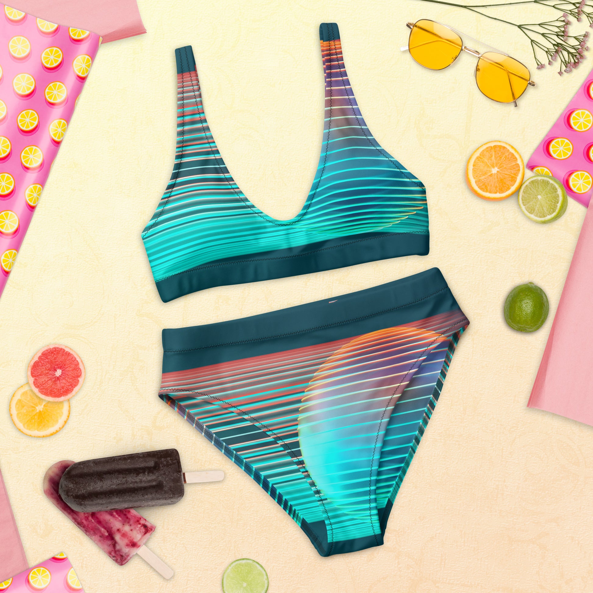 gerecyclede bikini met hoge taille - jvrmonkeydesign #