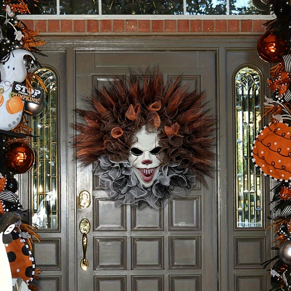 Halloween Krans met Jack-o’-Lantern & Vleermuizen – Spooky Wanddecoratie