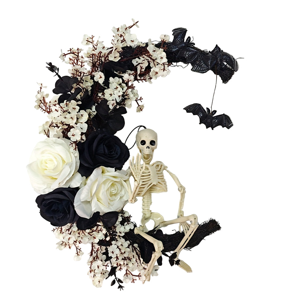 Gotische Halloween Krans met Schedel – 45 cm Deurdecoratie