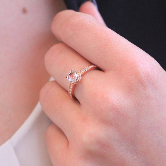 Elise Ring - Roségoud en kristal - jvrmonkeydesign #