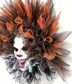 Halloween Krans met Jack-o’-Lantern & Vleermuizen – Spooky Wanddecoratie