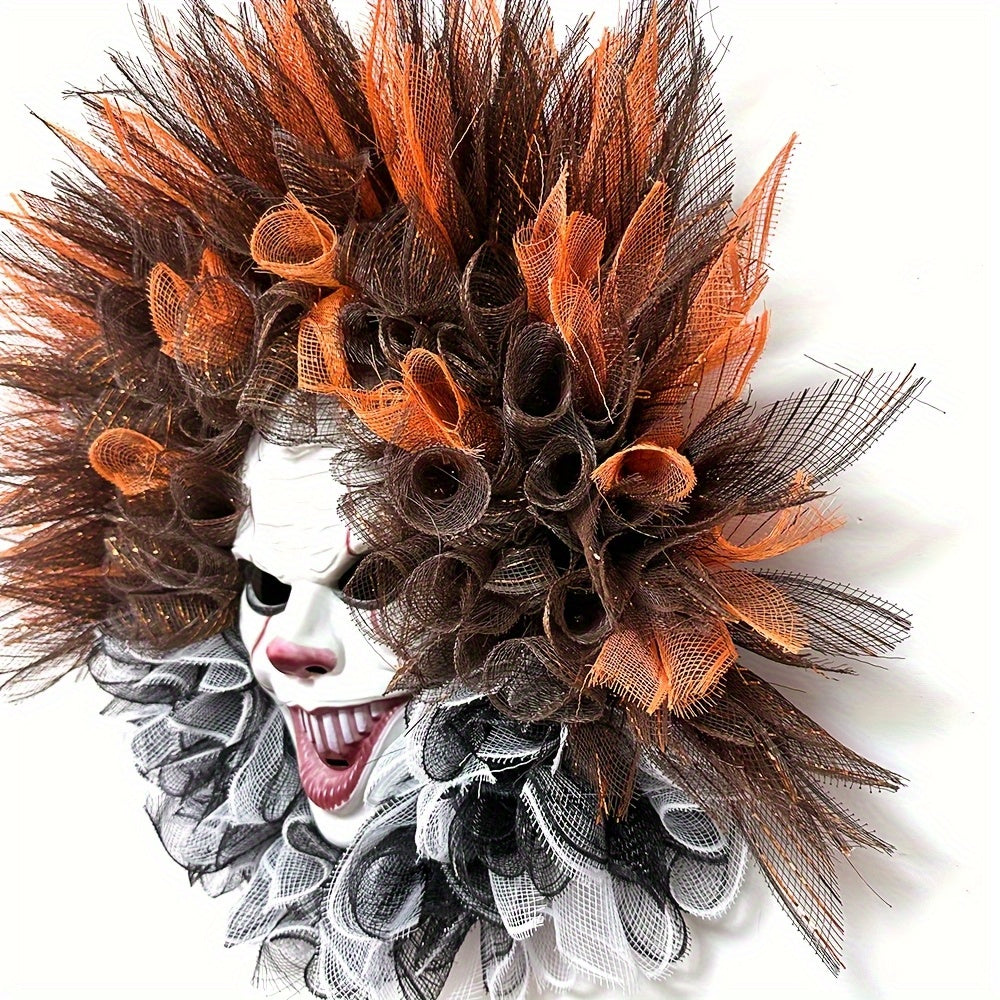 Halloween Krans met Jack-o’-Lantern & Vleermuizen – Spooky Wanddecoratie