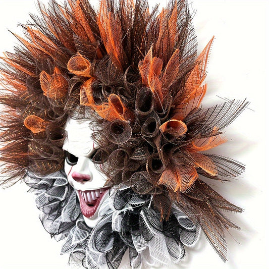 Halloween Krans met Jack-o’-Lantern & Vleermuizen – Spooky Wanddecoratie