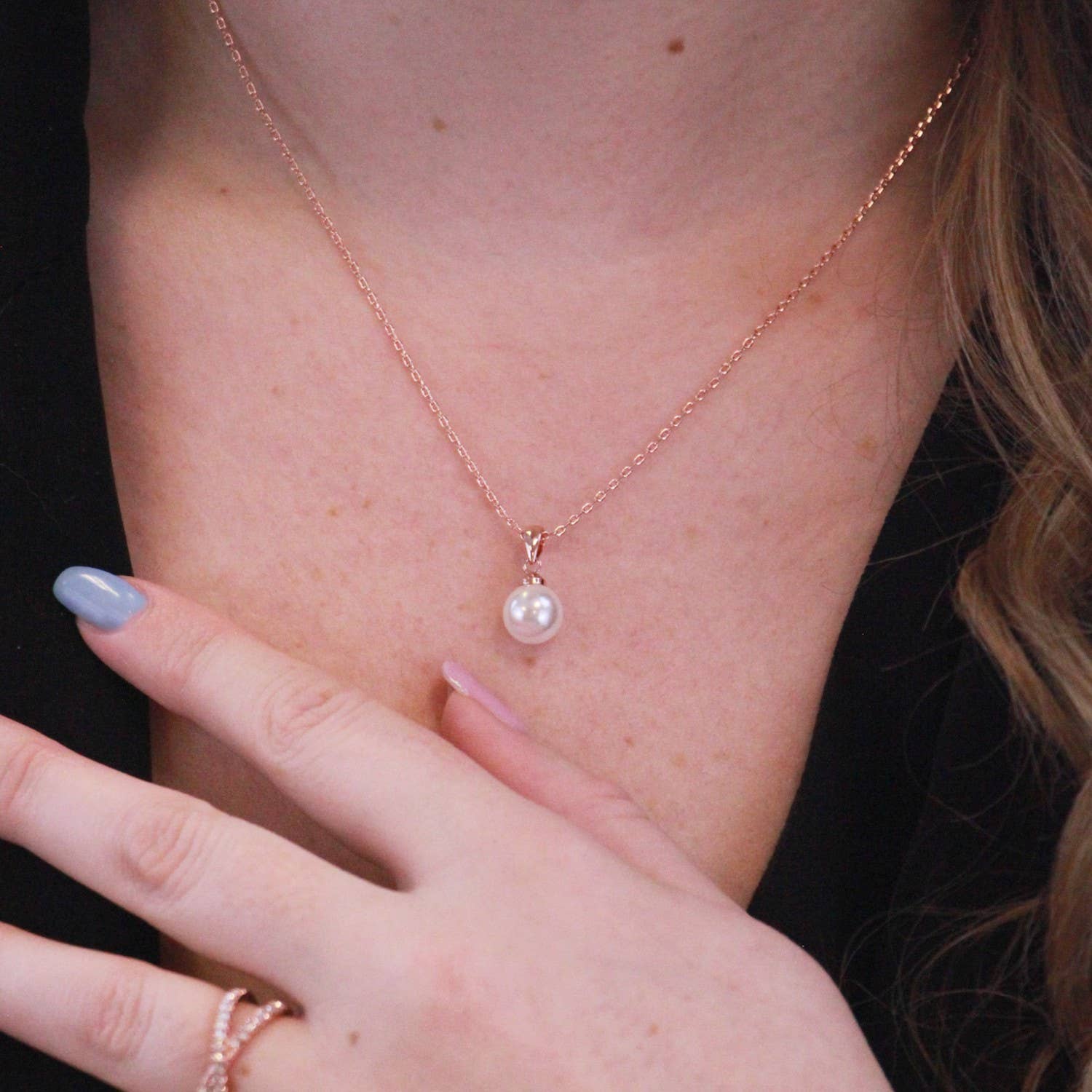 Mother of Pearl Trio Set - Roségoud en kristal - jvrmonkeydesign #