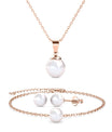 Mother of Pearl Trio Set - Roségoud en kristal - jvrmonkeydesign #