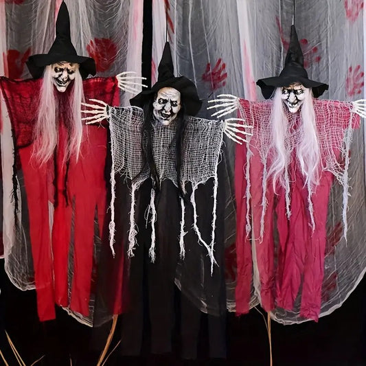 Hangende Halloween Heks Decoratie – Set van 3 Stuks