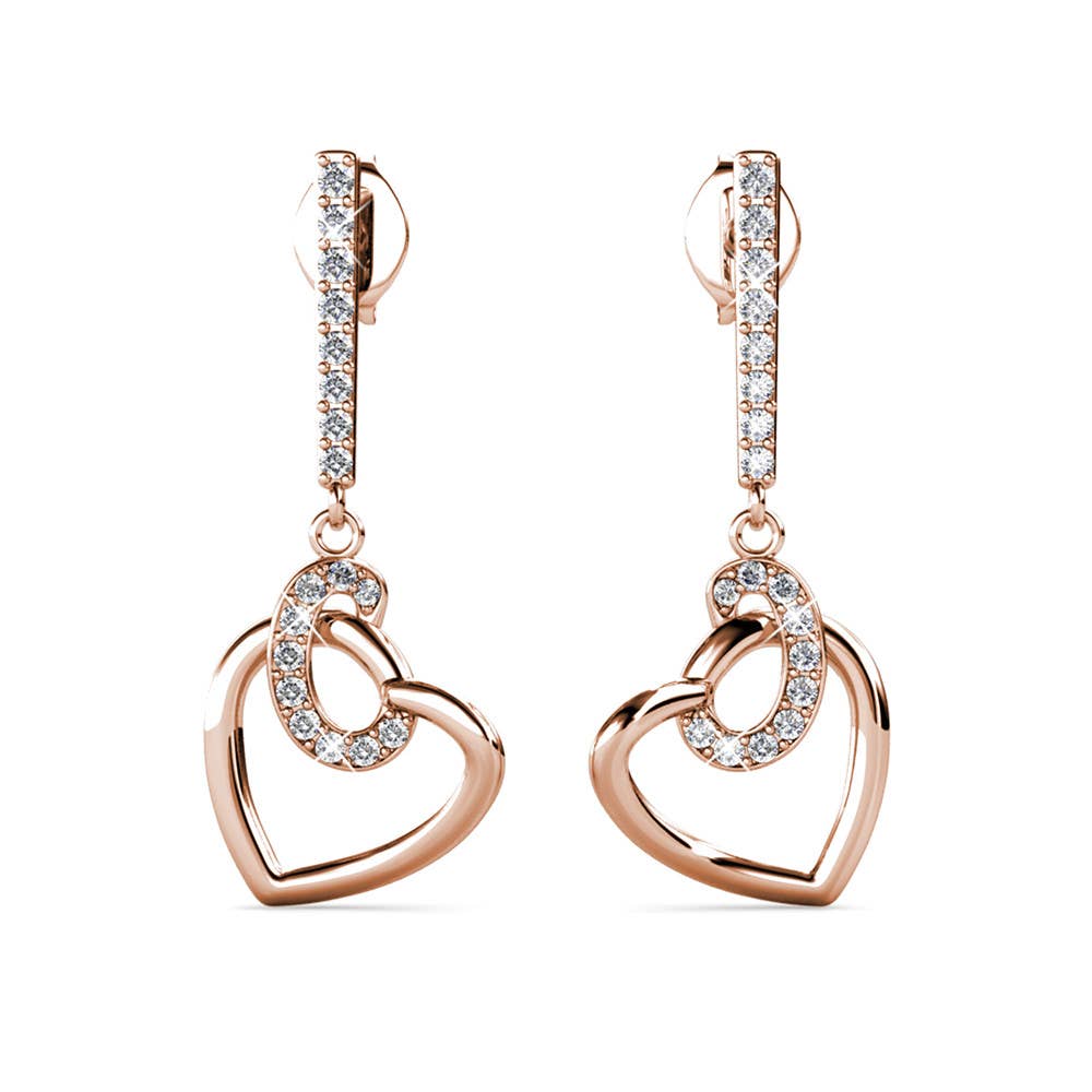 Allure oorbellen - roségoud en kristal - jvrmonkeydesign #
