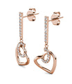 Allure oorbellen - roségoud en kristal - jvrmonkeydesign #