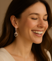 Allure oorbellen - roségoud en kristal - jvrmonkeydesign #